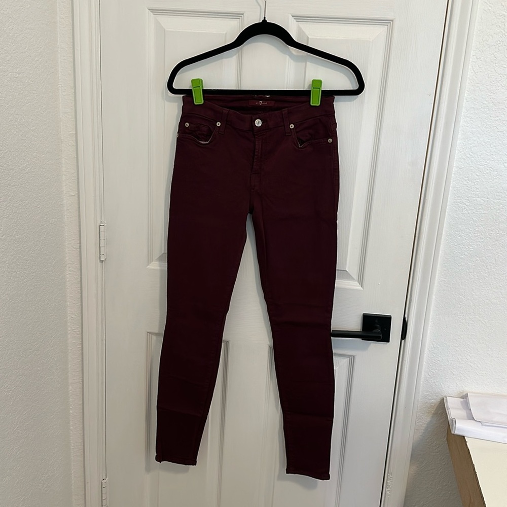 7 for all Mankind Maroon skinny jeans